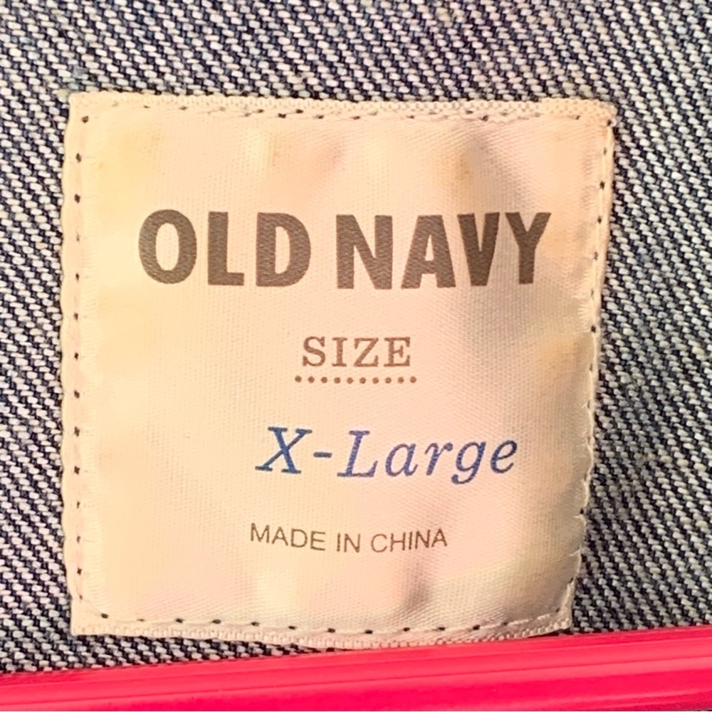 Old Navy Trucker Jean Jacket Womens XL Medium Wash Blue Denim Pockets Classic - Picture 4 of 7